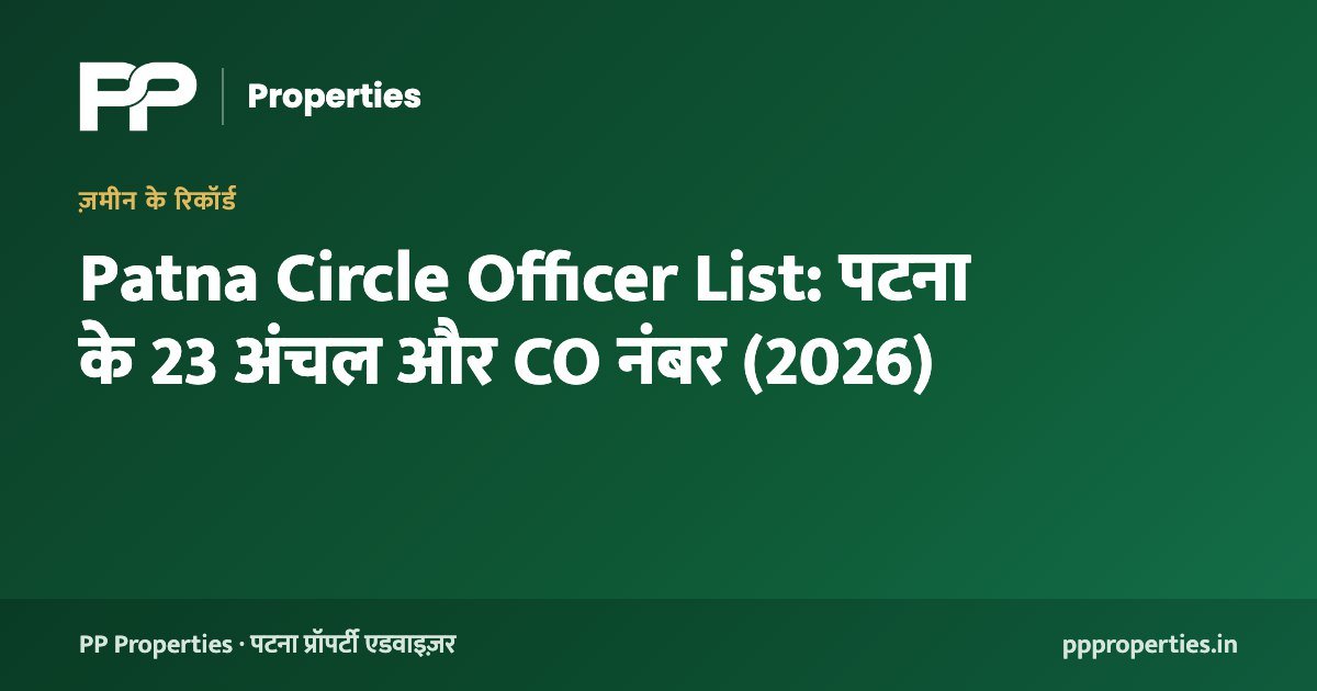 Patna Circle Officer List: पटना के 23 अंचल और CO नंबर (2026)