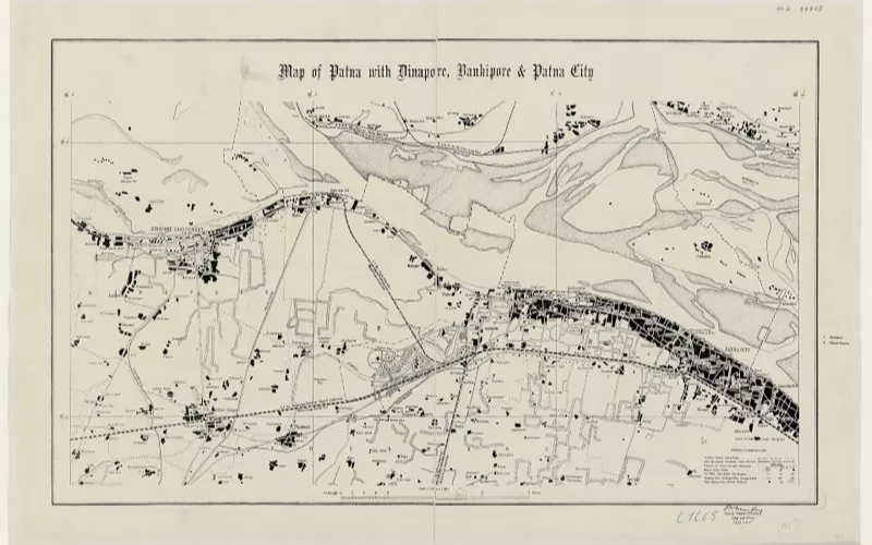 Old map of Patna and Dinapore
