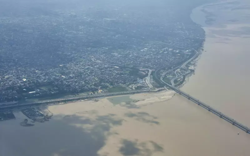 Aerial view of Patna along the Ganga